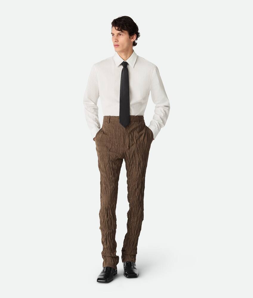Bottega Veneta Pantalones slim de lana con efecto arrugado