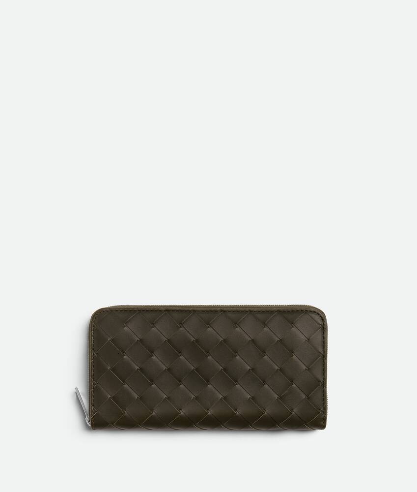 Bottega Veneta Cartera con cremallera en el contorno Intrecciato