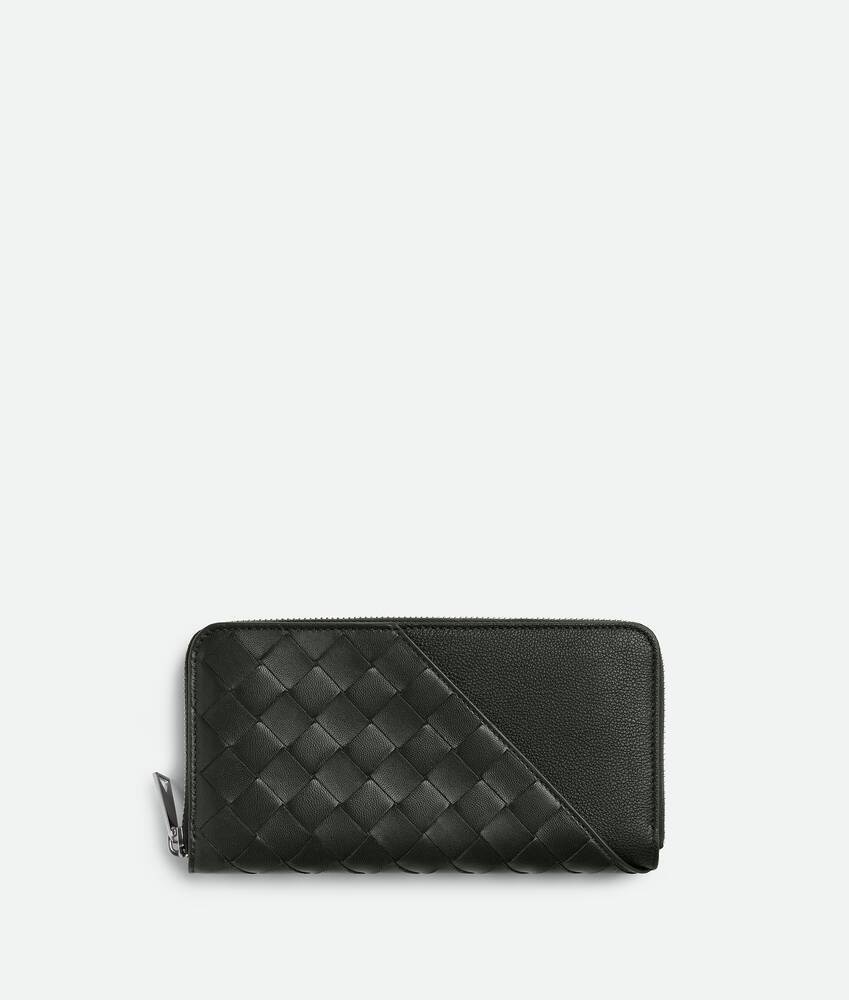 Bottega Veneta Cartera Intrecciato Diagonal con cremallera en el contorno