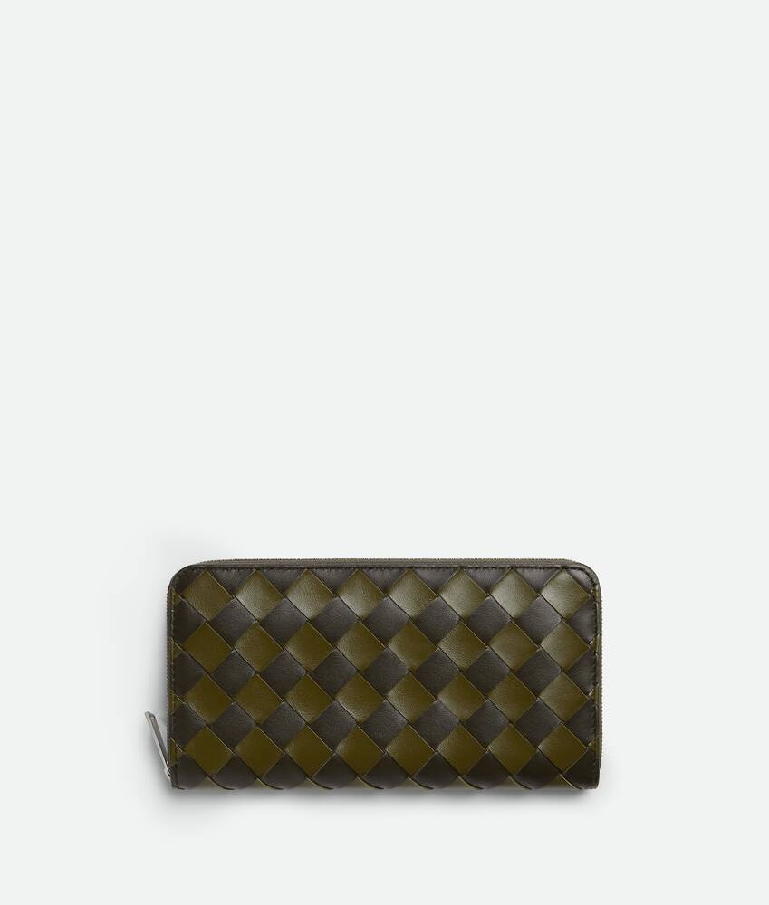 Bottega Veneta Cartera con cremallera en el contorno Intrecciato Promoción trimestral