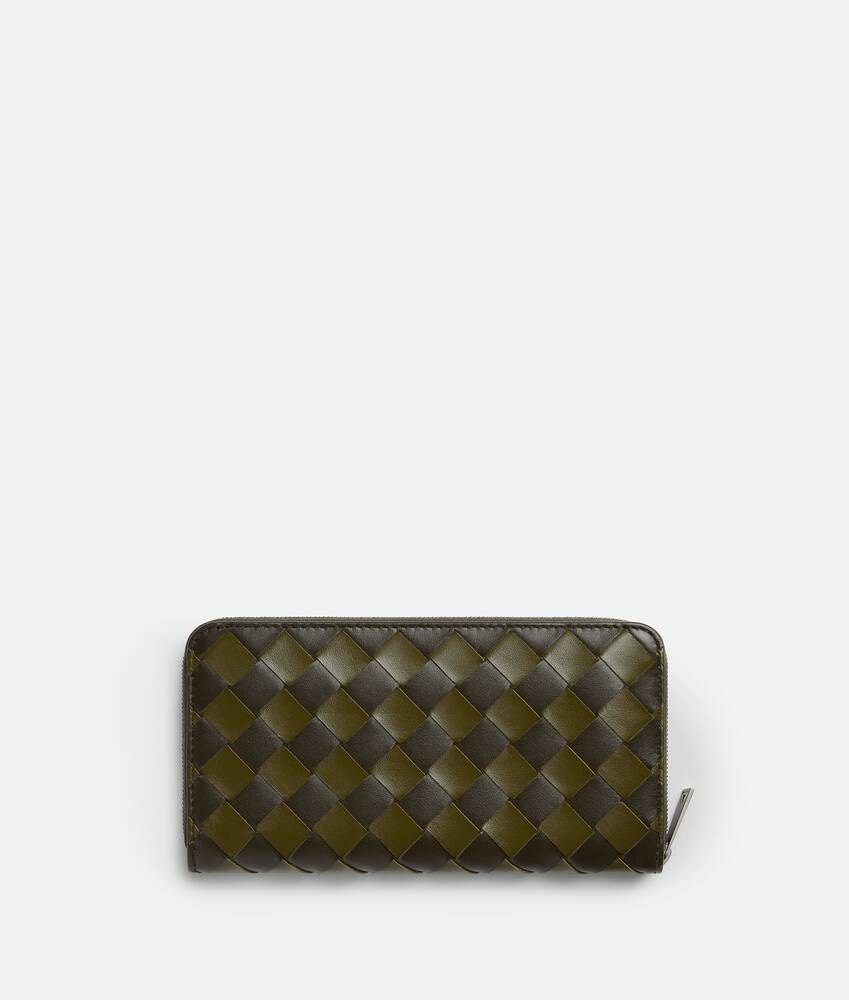 Bottega Veneta Cartera con cremallera en el contorno Intrecciato Promoción trimestral