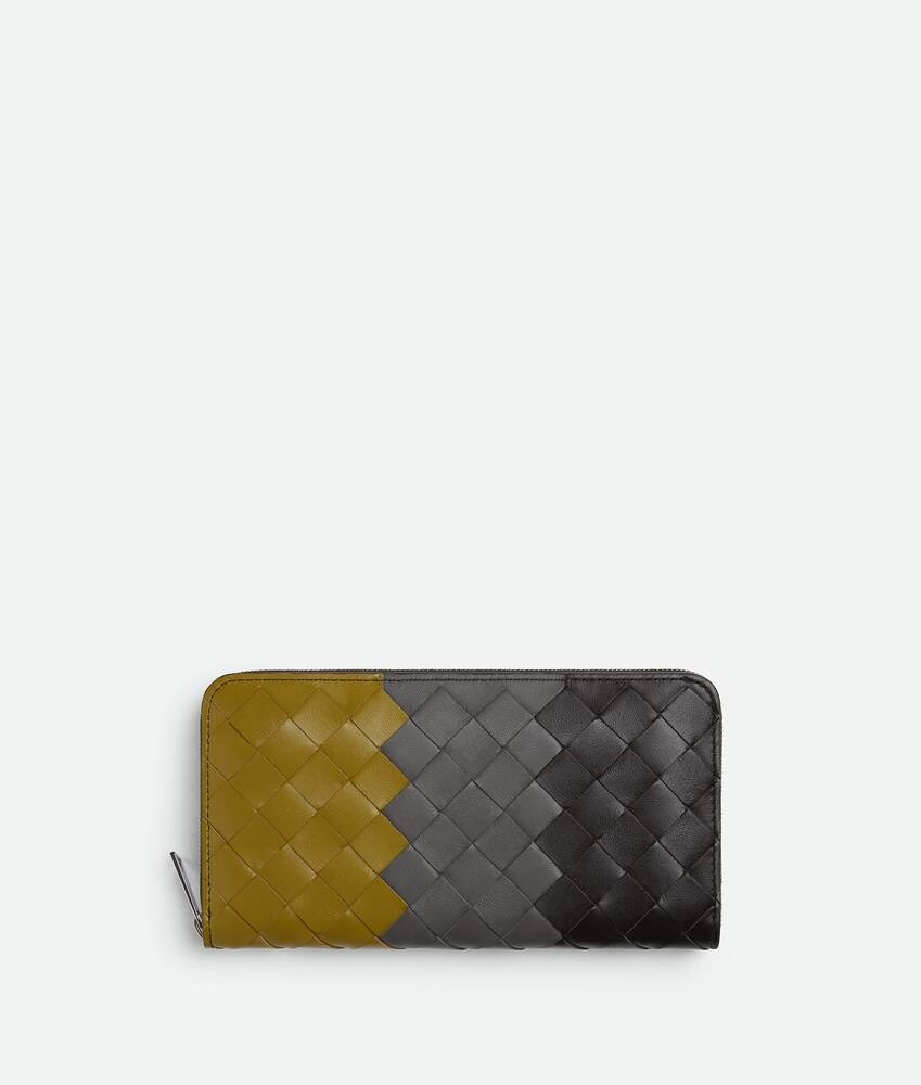 Bottega Veneta Cartera con cremallera en el contorno Intrecciato