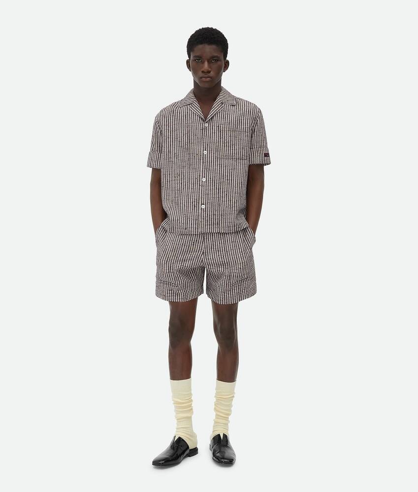 Bottega Veneta Pantalones cortos de viscosa texturizada con cuadros Rebajas baratas