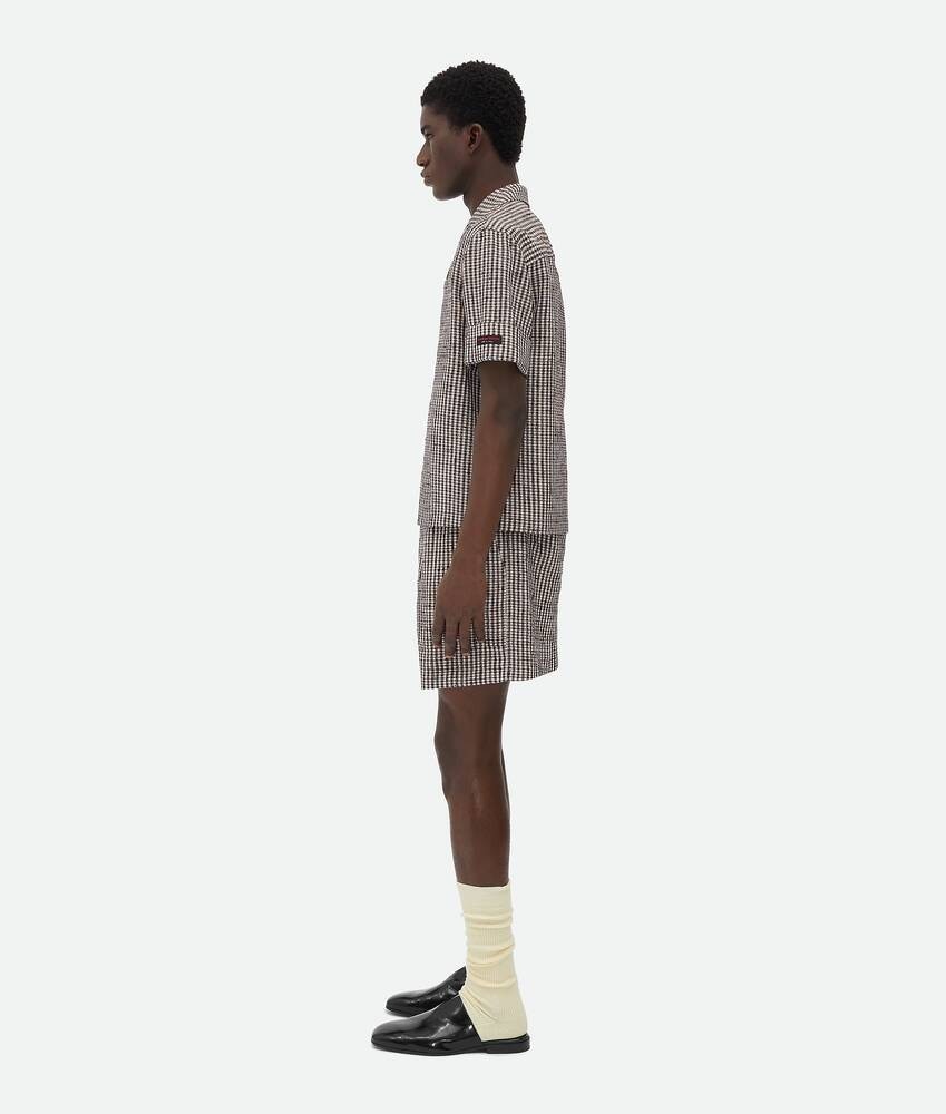 Bottega Veneta Pantalones cortos de viscosa texturizada con cuadros Rebajas baratas