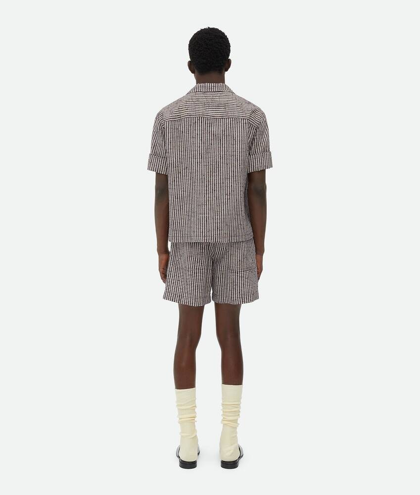 Bottega Veneta Pantalones cortos de viscosa texturizada con cuadros Rebajas baratas