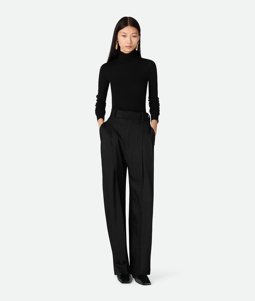 Bottega Veneta Pantalones rectos de sarga de seda y viscosa
