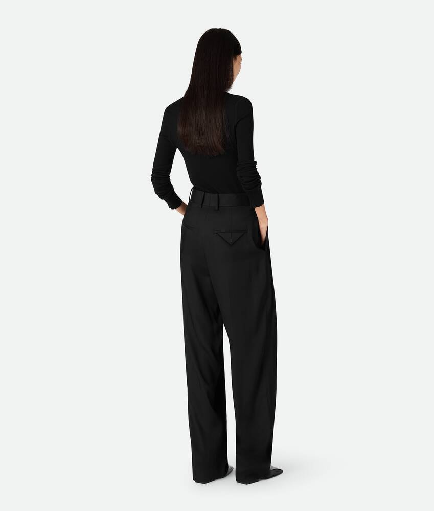 Bottega Veneta Pantalones rectos de sarga de seda y viscosa Mejor oferta