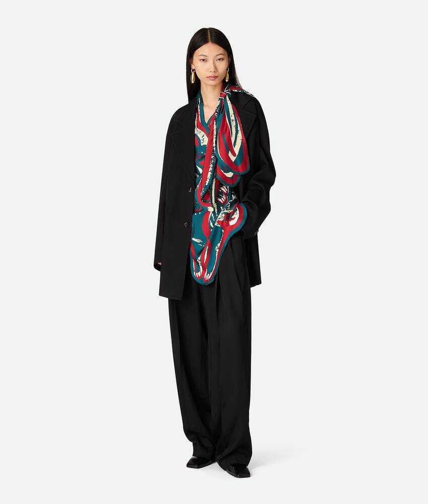 Bottega Veneta Pantalones rectos de sarga de seda y viscosa Mejor oferta