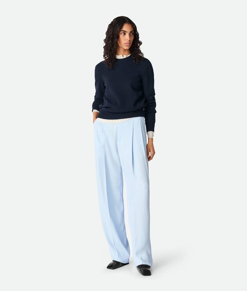 Bottega Veneta Pantalones rectos de sarga de seda y viscosa