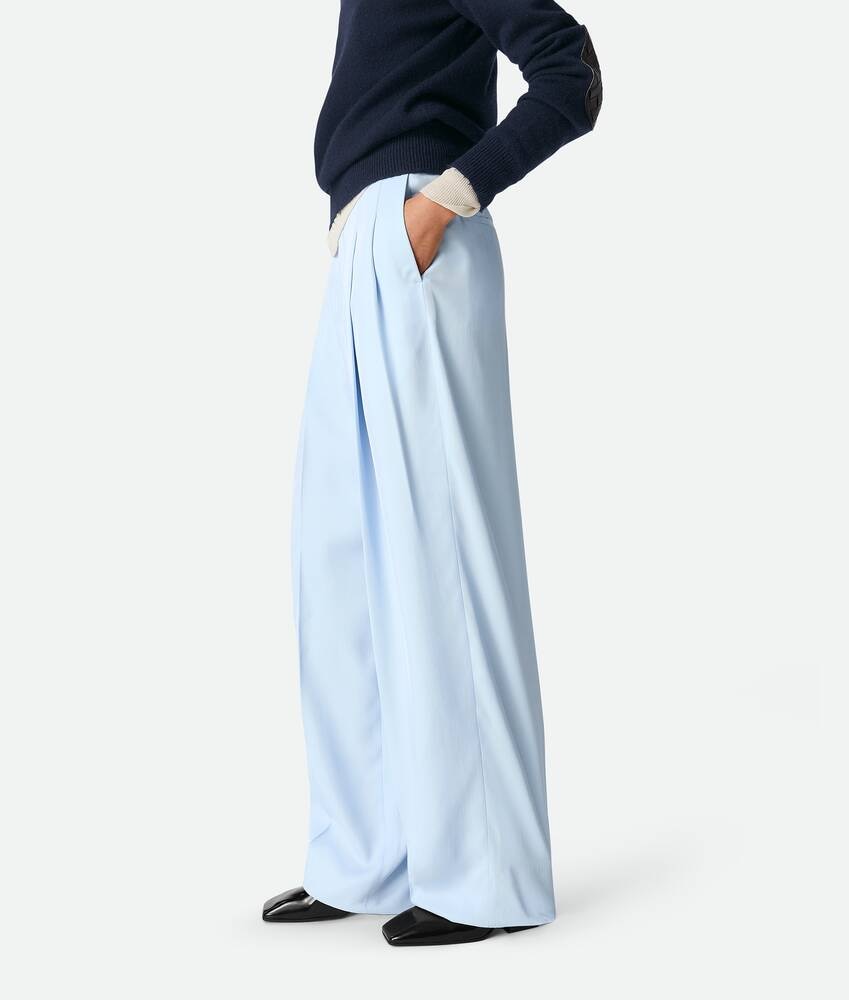 Bottega Veneta Pantalones rectos de sarga de seda y viscosa Rebajas top