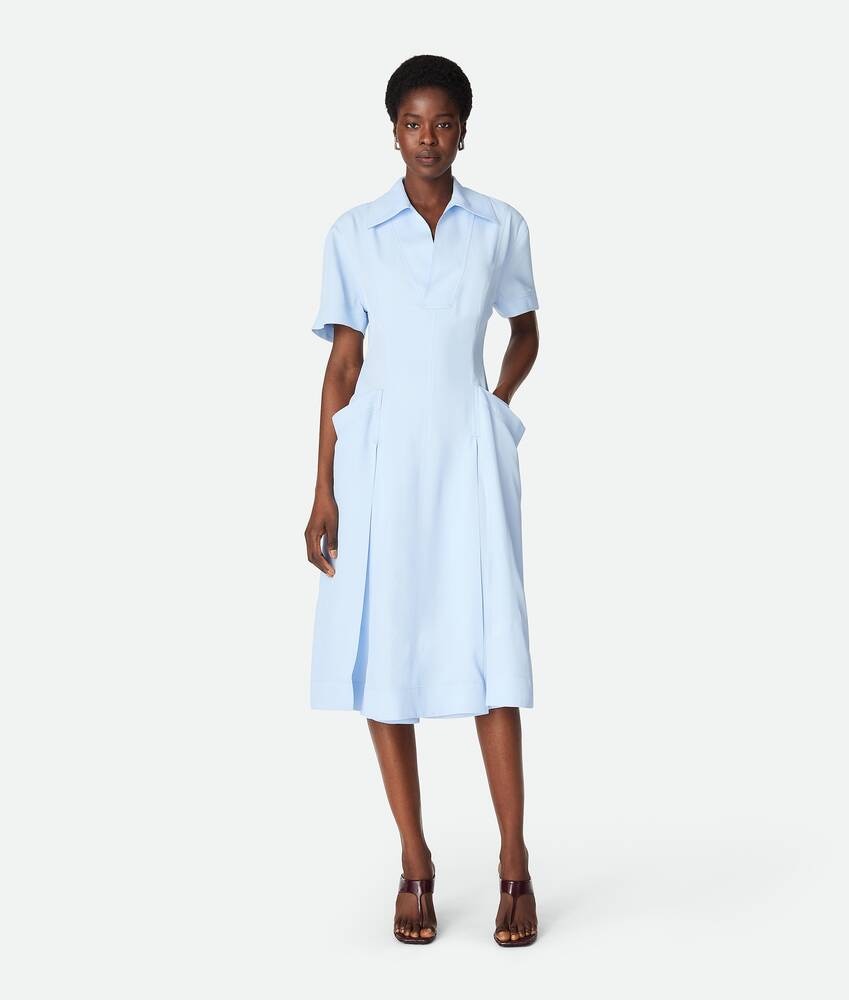 Bottega Veneta Vestido de sarga de seda y viscosa