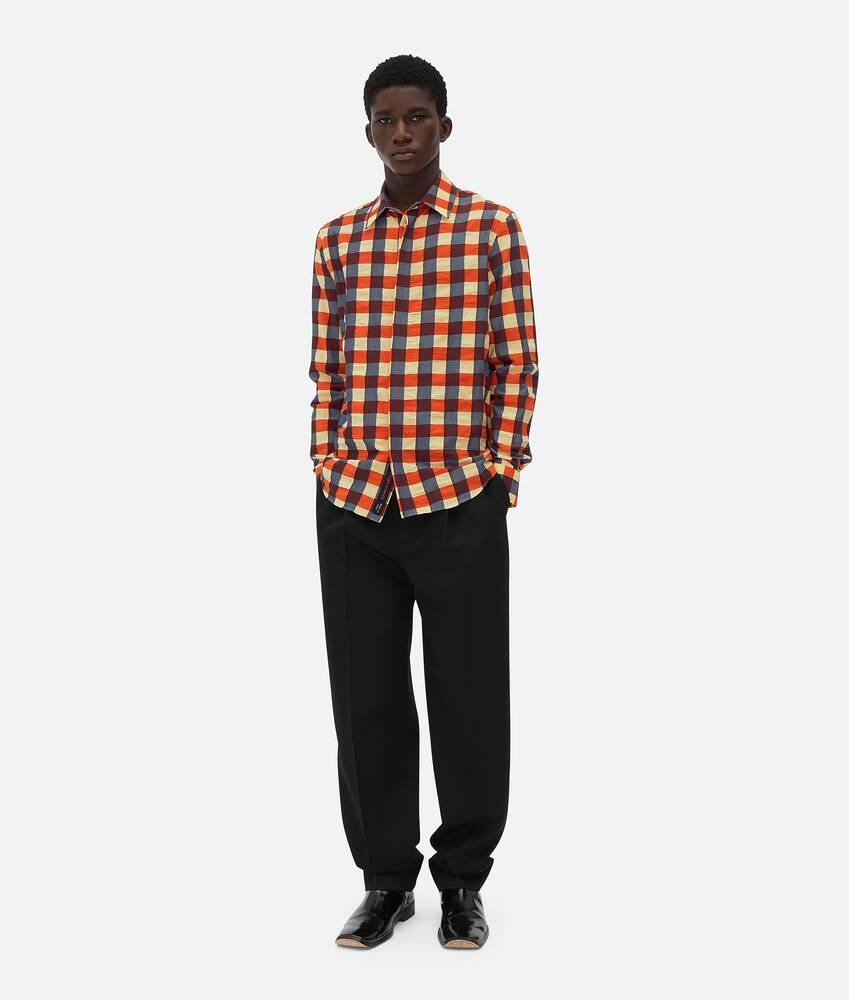 Bottega Veneta Camisa de guinga de algodón Tienda