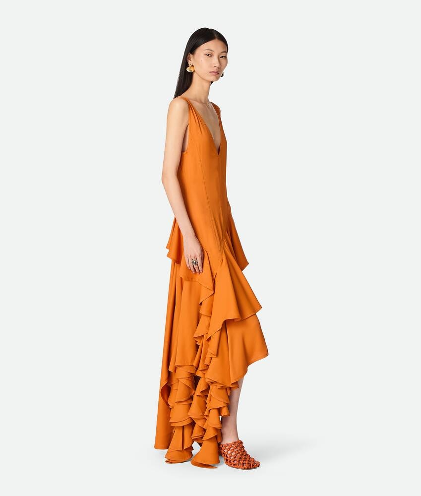Bottega Veneta Vestido de viscosa ligera con volantes