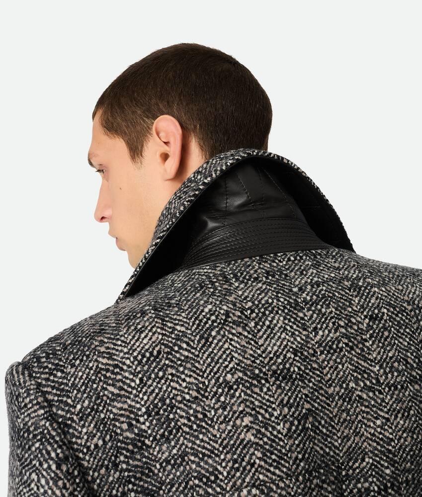Bottega Veneta Abrigo de lana con motivo chevron Ofertas