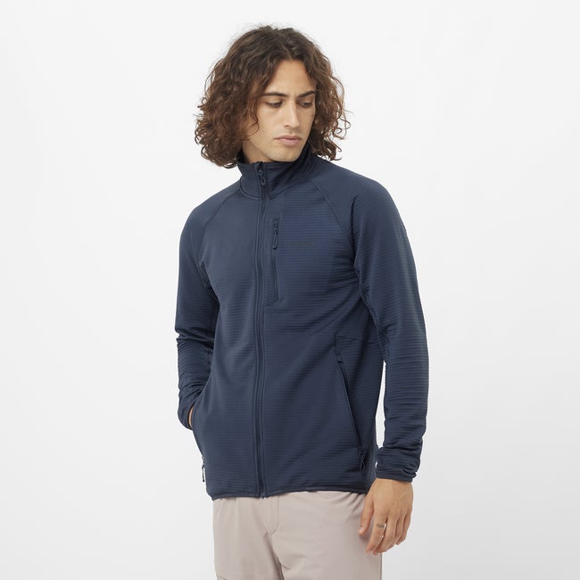 Salomon Essential Lightwarm - Chaqueta intermedia de cremallera completa para hombre