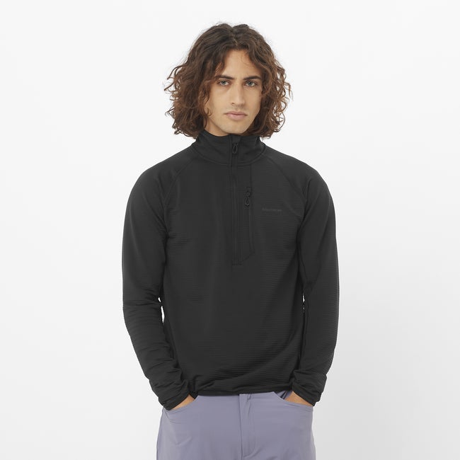 Salomon Essential Lightwarm - Capa intermedia de media cremallera para hombre