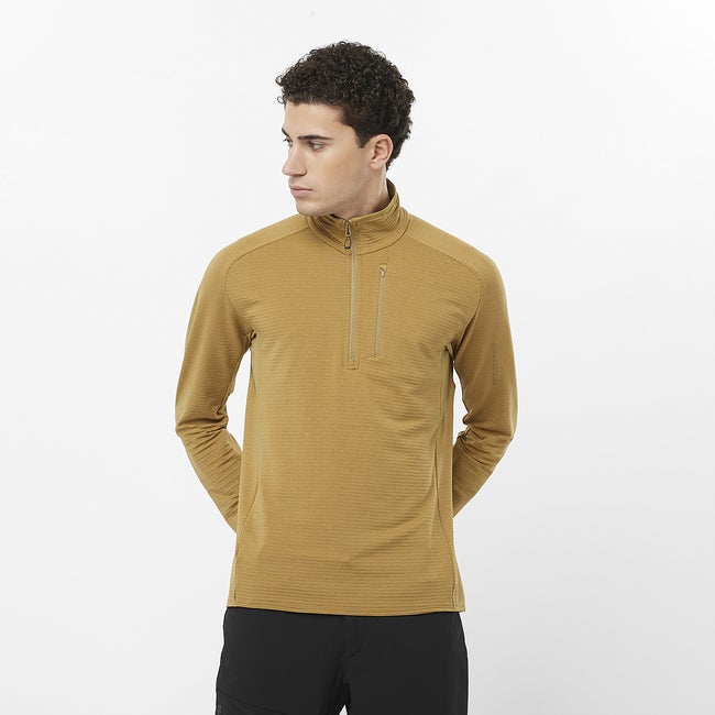 Salomon Essential Lightwarm - Capa intermedia de media cremallera para hombre
