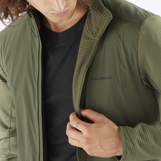 Salomon Essential Lightwarm Hybrid - Chaqueta intermedia de cremallera completa para hombre Precio ultrabajo
