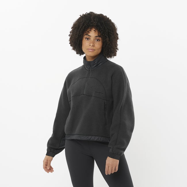 Salomon Chroma Cropped - Prenda intermedia de media cremallera para mujer Ahorra y exporta
