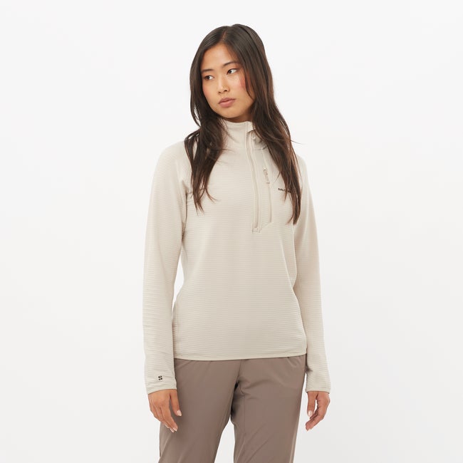 Salomon Essential Lightwarm - Prenda intermedia de media cremallera para mujer