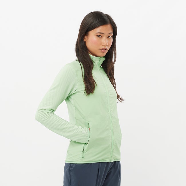 Salomon Essential Lightwarm Hybrid - Chaqueta intermedia de cremallera completa para mujer