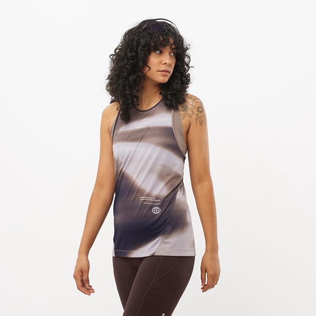 Salomon Shakeout Core Graphic - Camiseta sin mangas para mujer Ahorra y exporta