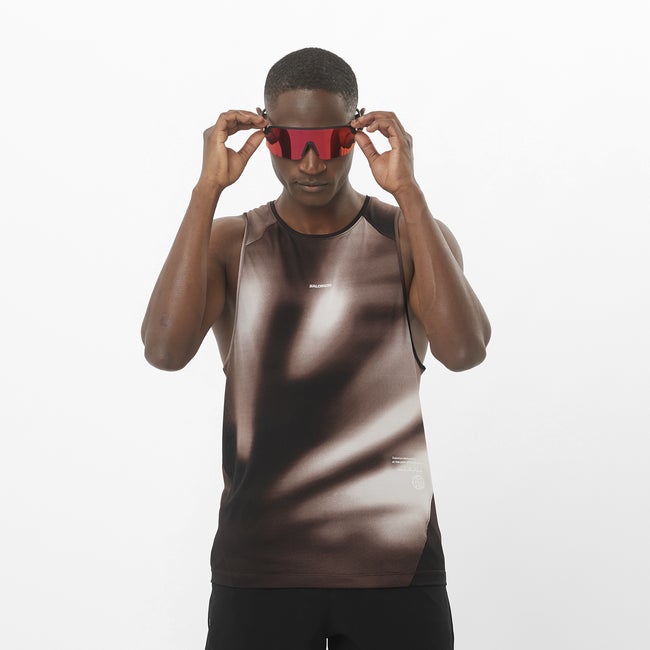 Salomon Shakeout Core Graphic - Camiseta sin mangas para hombre