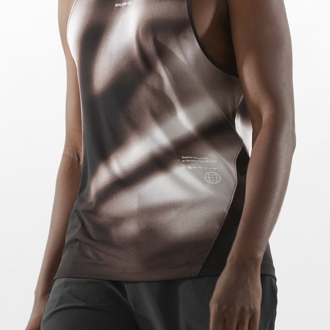Salomon Shakeout Core Graphic - Camiseta sin mangas para hombre Liquidación