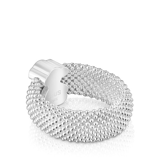 ﻿Tous Anillo de plata motivo oso 10 mm Icon Mesh Limitado a 3 días