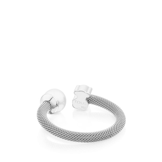Tous Anillo de plata y perla cultivada motivo oso Icon Mesh Ahorra y exporta