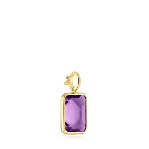 Tous Colgante pequeño con baño de oro 18 kt sobre plata y amatista Medallions Gran oferta