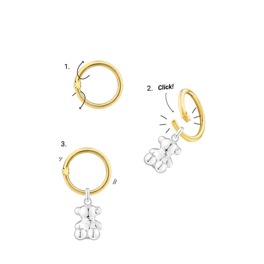 Tous Anilla mediana con baño de oro 18 kt sobre plata Hold Oval Mejor oferta