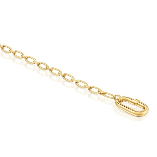 Tous Pulsera cadena con baño de oro 18 kt sobre plata y anilla Hold Oval Envío gratis