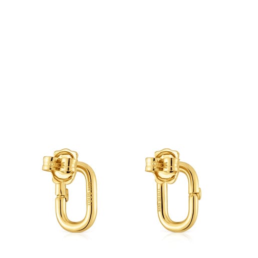 Tous Pendientes pequeños con baño de oro 18 kt sobre plata Hold Oval Últimos 3 días