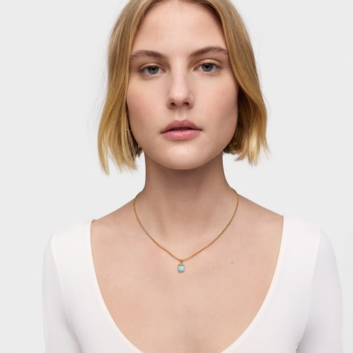 Tous Colgante pequeño con baño de oro 18 kt sobre plata y topacio Medallions COMPRAR AHORA