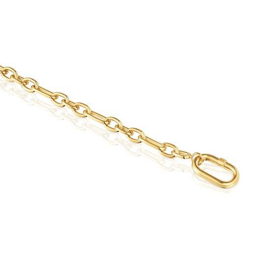 Tous Pulsera cadena con baño de oro 18 kt sobre plata y anilla Hold Oval Últimos 2 días