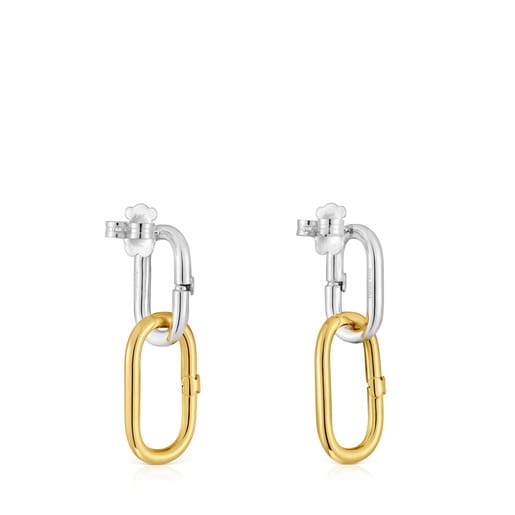 Tous Pendientes largos bicolor Hold Oval Oferta especial de fábrica