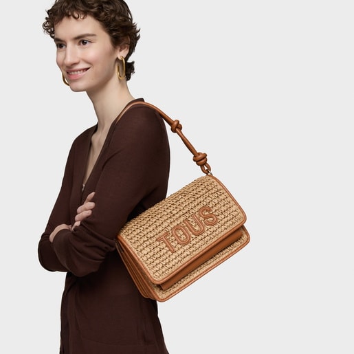 Tous Bandolera mediana camel Audree Rafia Venta caliente