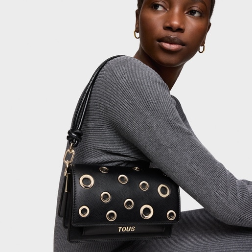 Tous Bandolera pequeña negra Audree Eyelets ÚLTIMAS EDICIONES