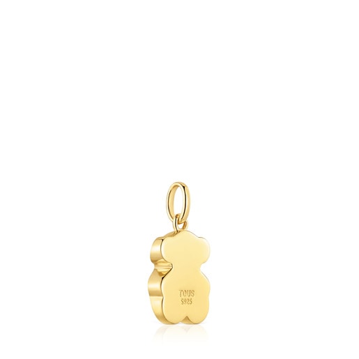 Tous Colgante pequeño con baño de oro 18 kt sobre plata y motivo oso en ónix Icon Color Superdescuento