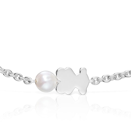 Tous Pulsera cadena de plata motivo oso y perla cultivada Sweet Dolls Oferta exclusiva