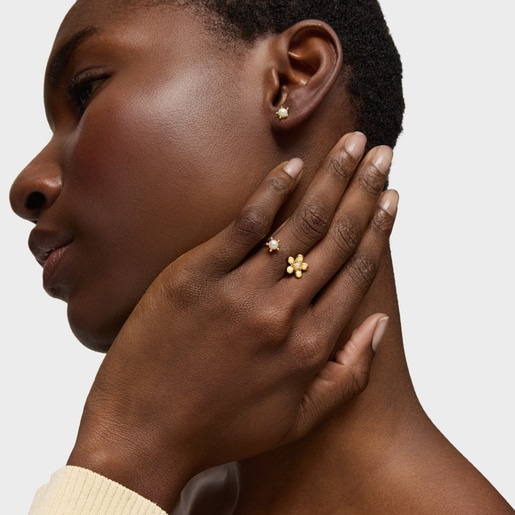 Tous Anillo abierto de oro y perla cultivada Daisy Descuento por venta flash