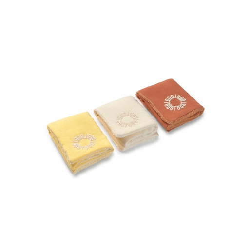 Tous Muselina pack de 3 con rizo Classic amarillo Liquidación
