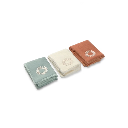 Tous Muselina pack de 3 con rizo Classic bruma Mejor oferta