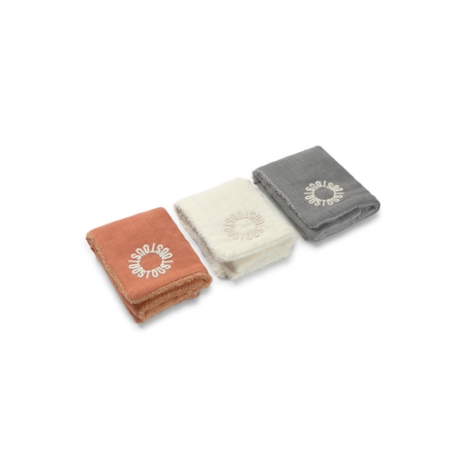 Tous Muselina pack de 3 con rizo Classic gris Rebajas online