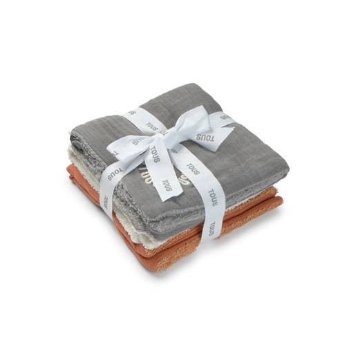Tous Muselina pack de 3 con rizo Classic gris Rebajas online