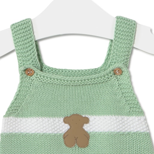 Tous Ranita de punto de bebé Tricot a rayas verde Últimos 3 días