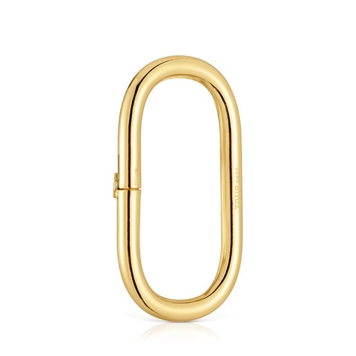 Tous Anilla extra grande con baño de oro 18 kt sobre plata Hold Oval Precios de Black Friday