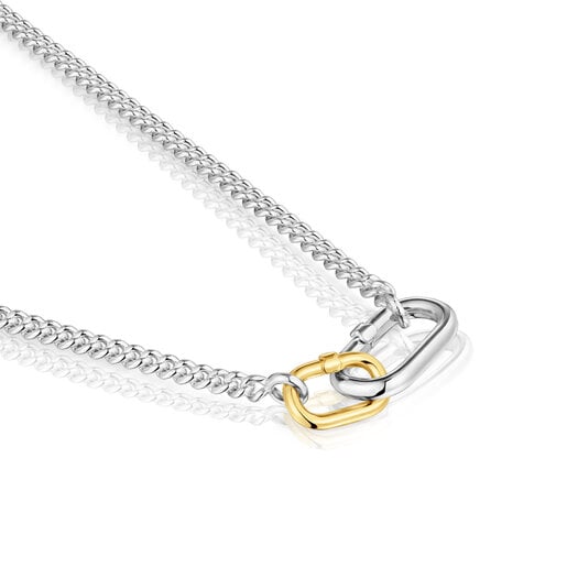 Tous Collar corto de plata con anillas bicolor Hold Oval Oferta exclusiva
