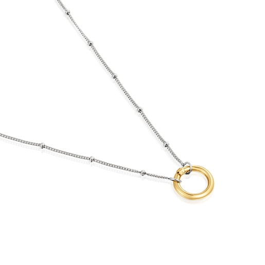 Tous Collar corto de acero y anilla de oro Hold Ofertas especiales